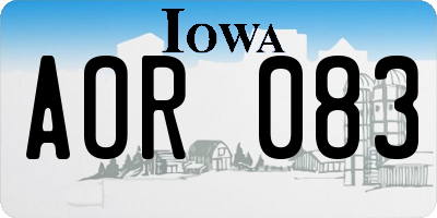 IA license plate AOR083
