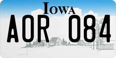 IA license plate AOR084