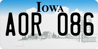 IA license plate AOR086