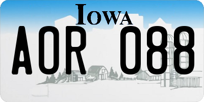 IA license plate AOR088