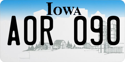 IA license plate AOR090