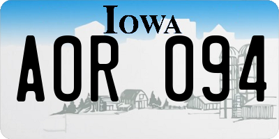 IA license plate AOR094