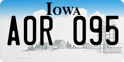 IA license plate AOR095