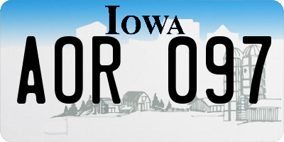 IA license plate AOR097