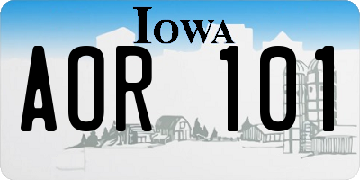 IA license plate AOR101