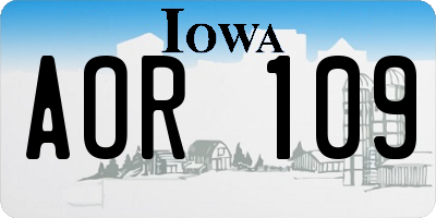 IA license plate AOR109