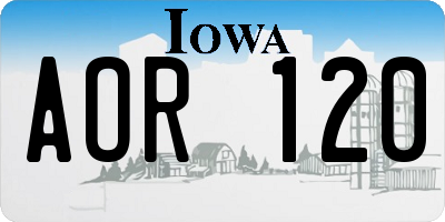 IA license plate AOR120