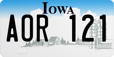 IA license plate AOR121