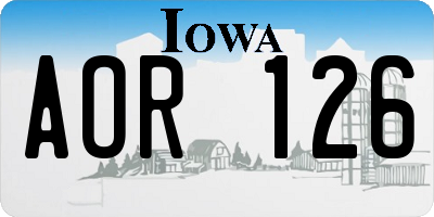 IA license plate AOR126