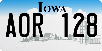 IA license plate AOR128