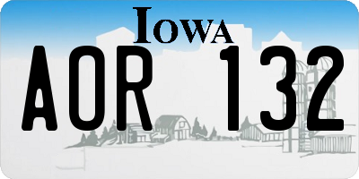 IA license plate AOR132