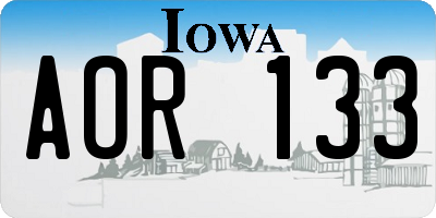 IA license plate AOR133