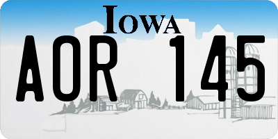 IA license plate AOR145