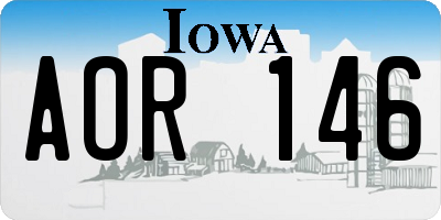 IA license plate AOR146