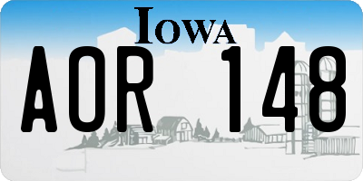 IA license plate AOR148