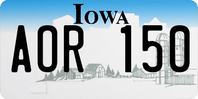 IA license plate AOR150