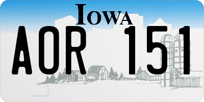 IA license plate AOR151