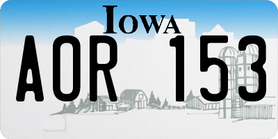 IA license plate AOR153