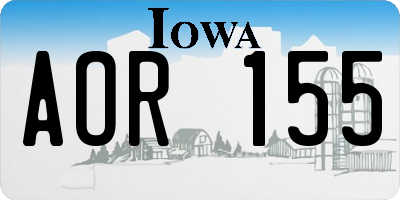 IA license plate AOR155