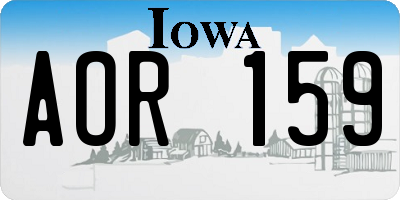 IA license plate AOR159