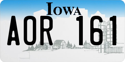 IA license plate AOR161