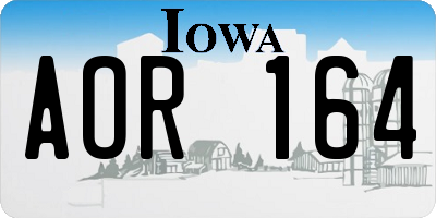 IA license plate AOR164