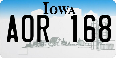 IA license plate AOR168