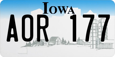 IA license plate AOR177