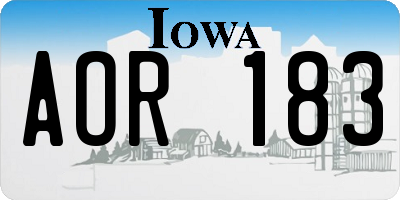 IA license plate AOR183