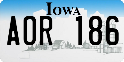 IA license plate AOR186