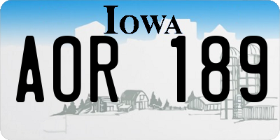 IA license plate AOR189