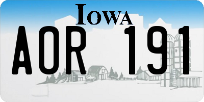 IA license plate AOR191