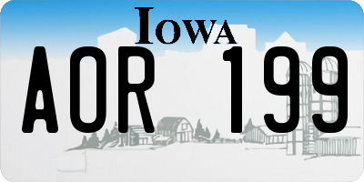IA license plate AOR199