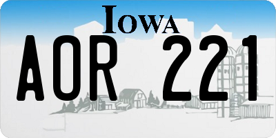 IA license plate AOR221