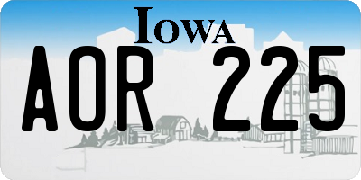 IA license plate AOR225