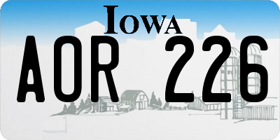 IA license plate AOR226
