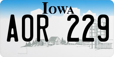IA license plate AOR229
