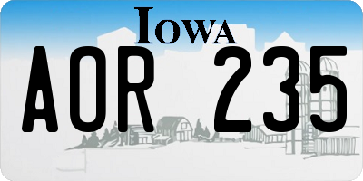 IA license plate AOR235