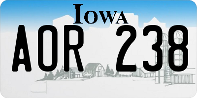 IA license plate AOR238
