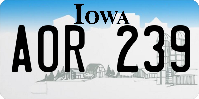 IA license plate AOR239