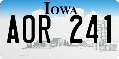 IA license plate AOR241