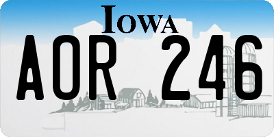 IA license plate AOR246