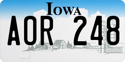 IA license plate AOR248