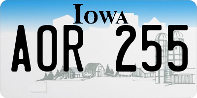IA license plate AOR255