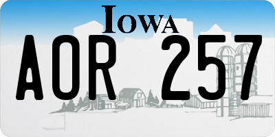 IA license plate AOR257