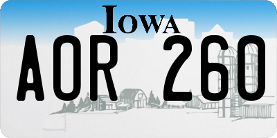 IA license plate AOR260
