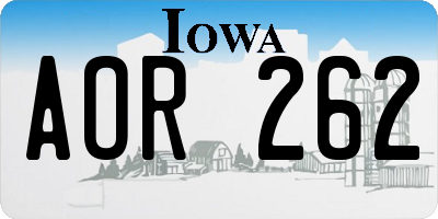 IA license plate AOR262