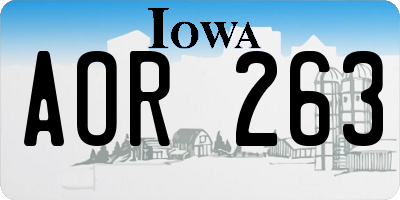 IA license plate AOR263