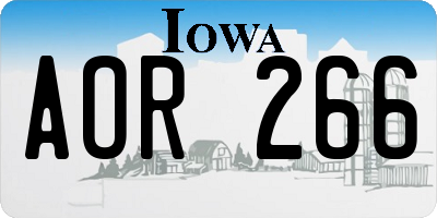 IA license plate AOR266