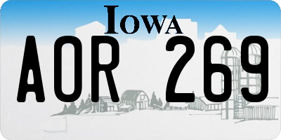 IA license plate AOR269